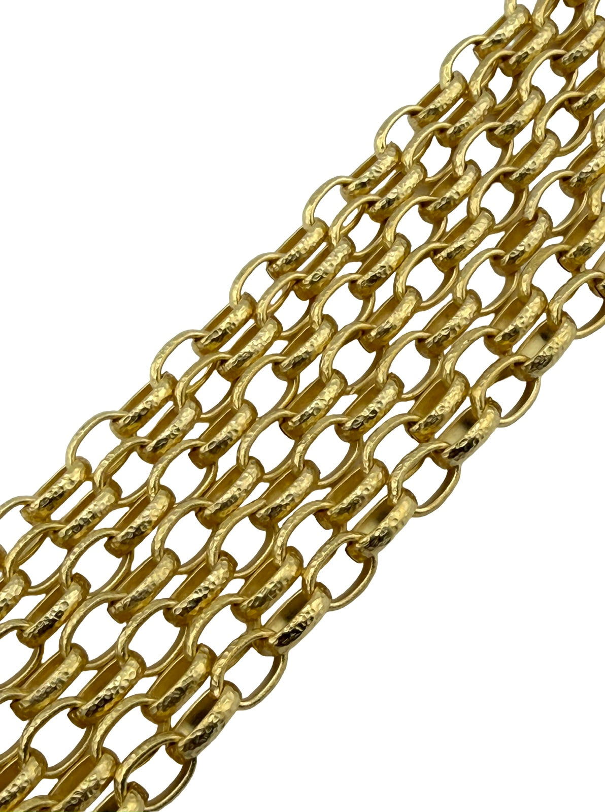 Oval Hammered Rolo (or Belcher) Chain, Satin 18k Gold Plated - S079-CH