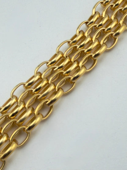 Chaîne Rolo Ovale Lisse, Plaqué Or 18 carats Satiné - S078-CH