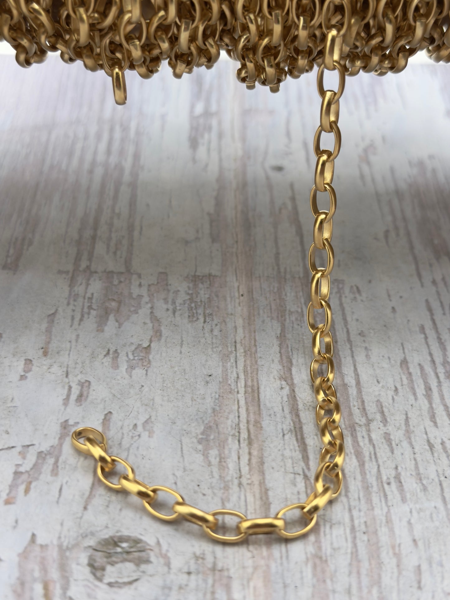 Chaîne Rolo Ovale Lisse, Plaqué Or 18 carats Satiné - S078-CH