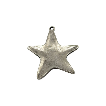 Extra-Large Rounded Star Pendant, Antiqued Pewter - PT459