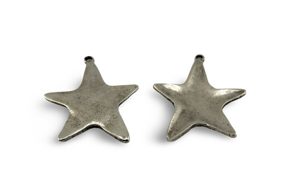 Extra-Large Rounded Star Pendant, Antiqued Pewter - PT459