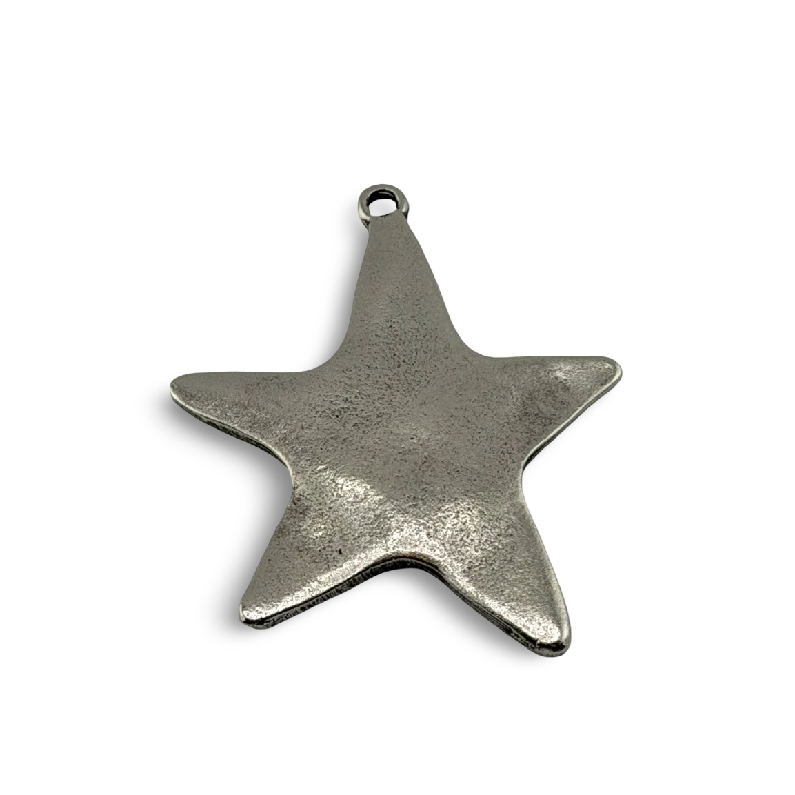 Extra-Large Rounded Star Pendant, Antiqued Pewter - PT459
