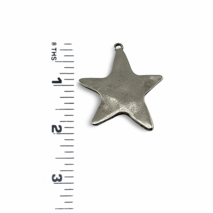 Extra-Large Rounded Star Pendant, Antiqued Pewter - PT459