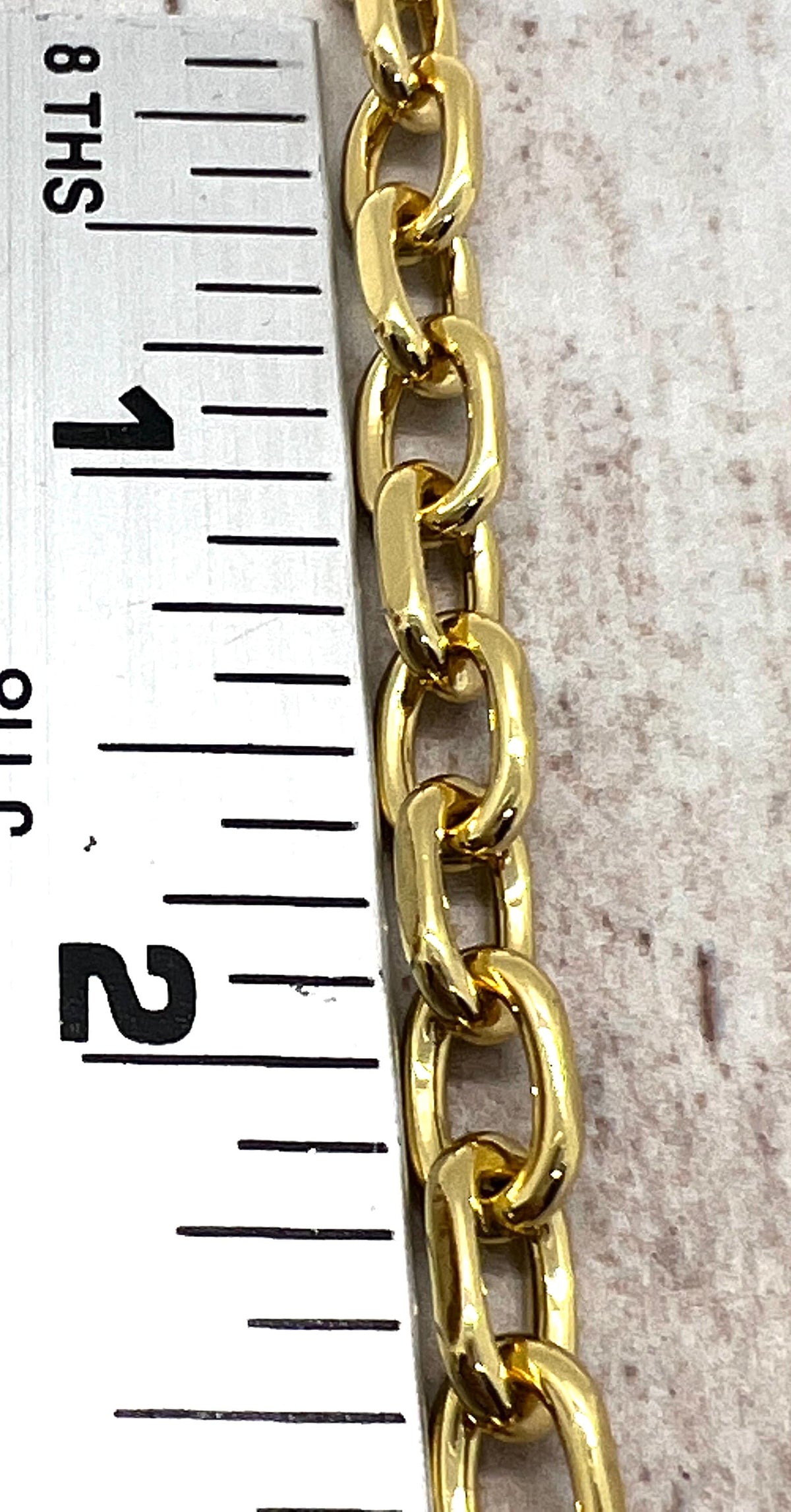 Large 10mm Cable Chain, Shiny 18k Gold Plated