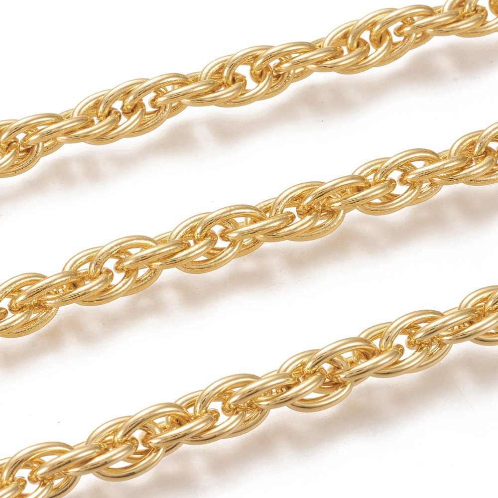 Triple Link Chain, Shiny 18k Gold Plated