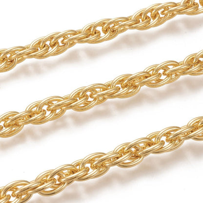 Triple Link Chain, Shiny 18k Gold Plated