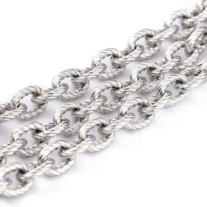 Textured Cable Chain, Stainless Steel