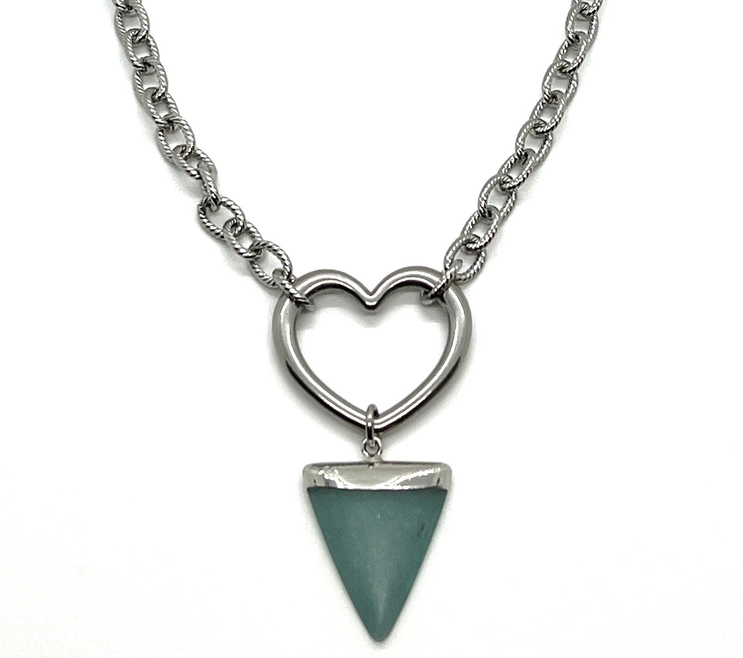 Large Heart Connector Charm, Stainless Steel - SS050