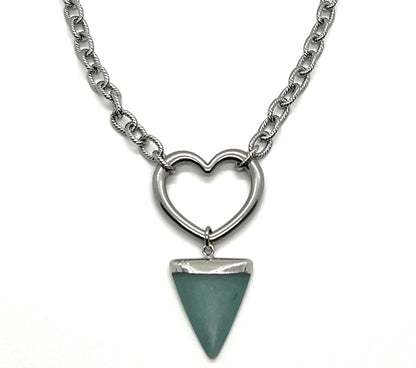 Large Heart Connector Charm, Stainless Steel - SS050