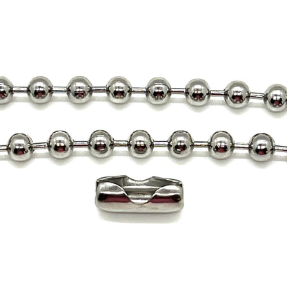 8mm Oversized Ball Chain Necklace, Stainless Steel