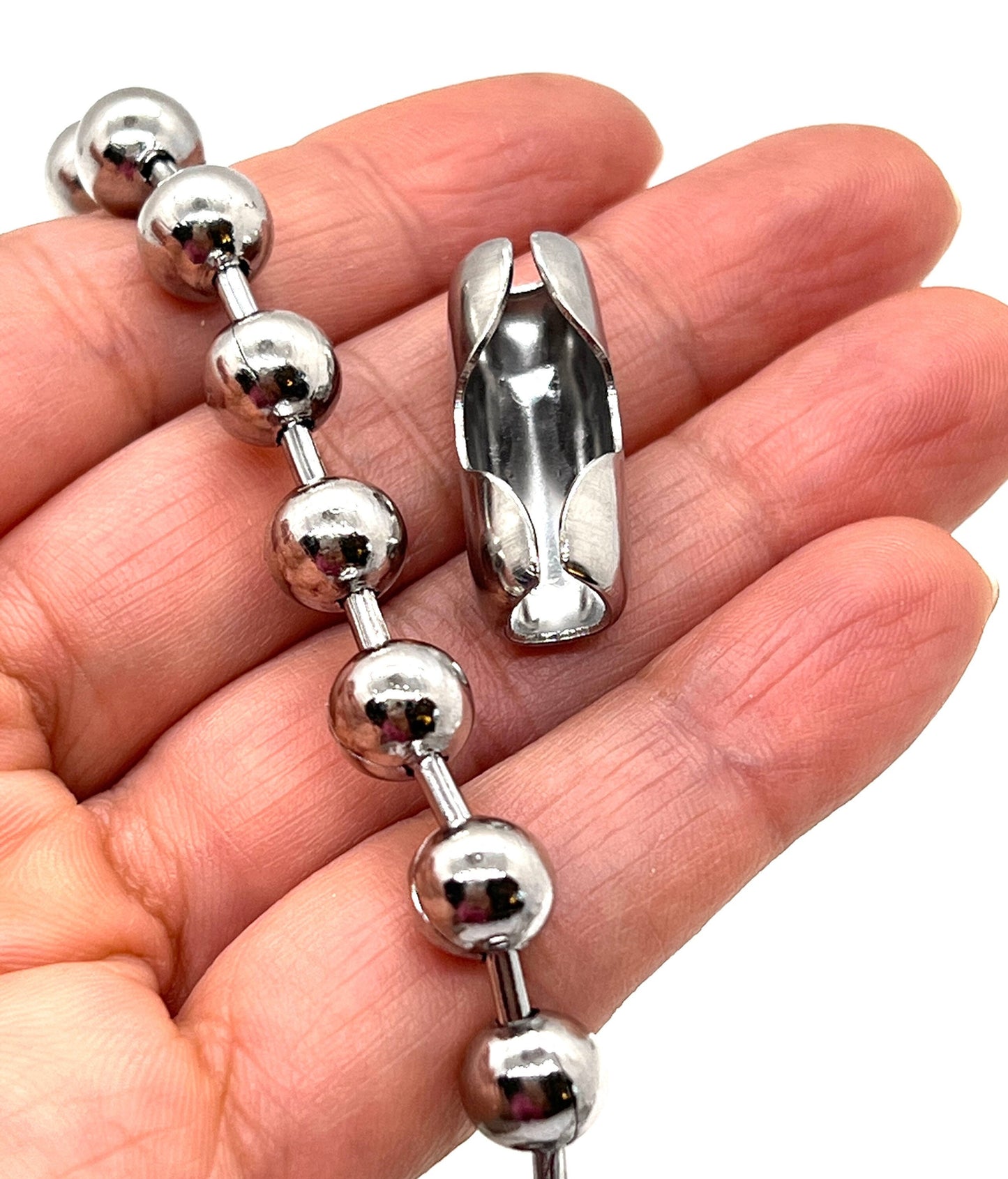 8mm Oversized Ball Chain Necklace, Stainless Steel