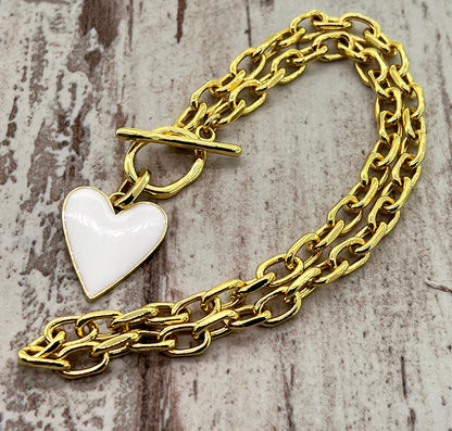 Large 10mm Cable Chain, Shiny 18k Gold Plated
