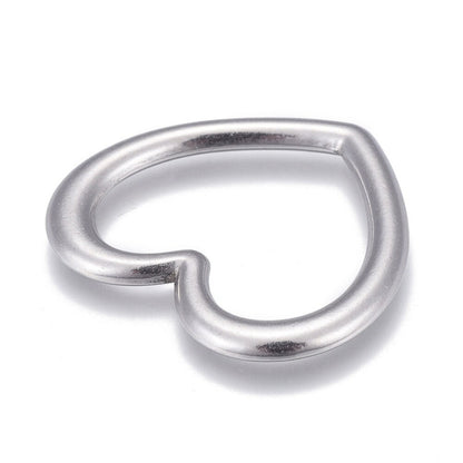 Large Heart Connector Charm, Stainless Steel - SS050