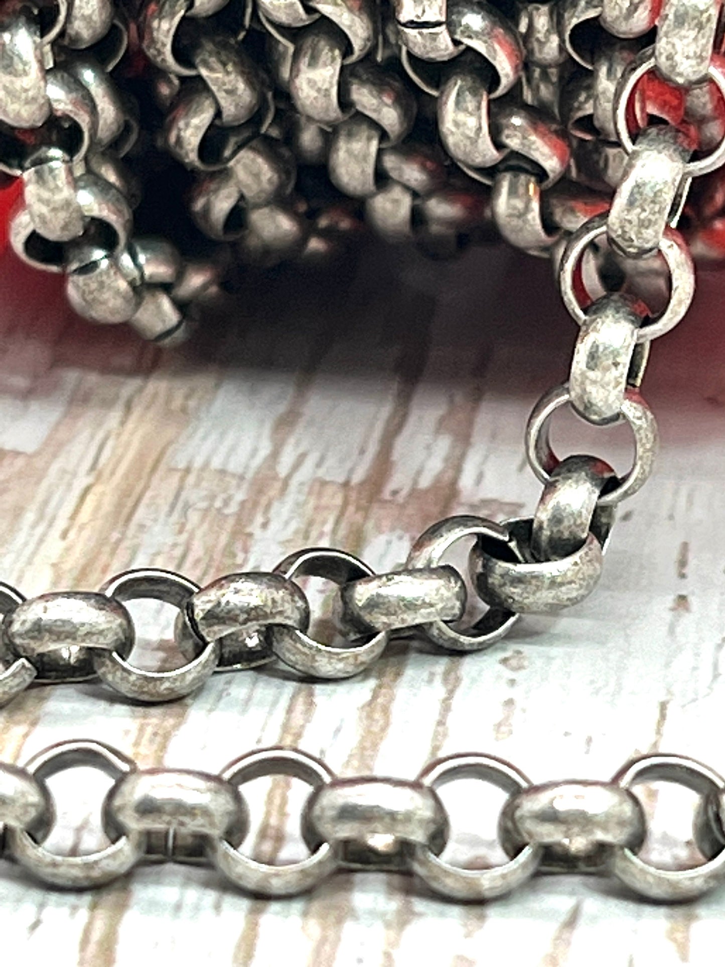 7mm Round Rolo Chain, Antiqued Pewter Plated - P021-CH
