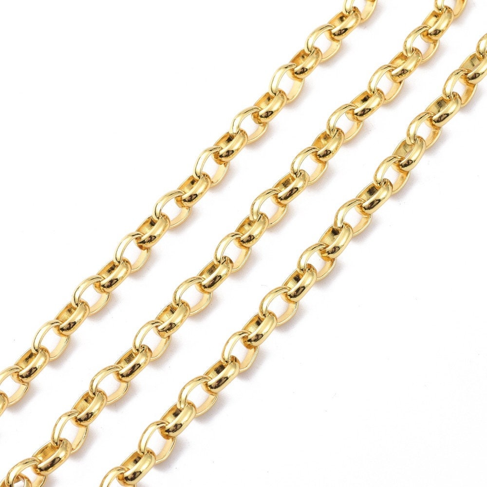 Oval Cable Chain, Shiny 18k Gold Plated - Y139-CH