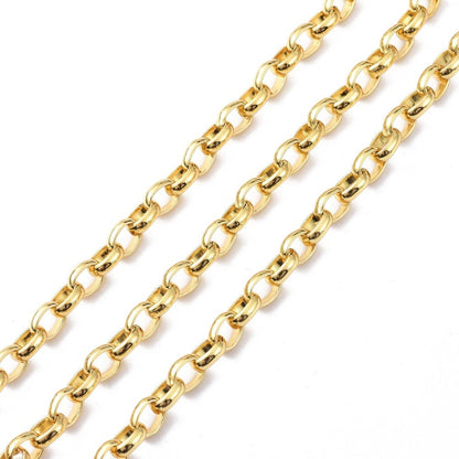 Oval Cable Chain, Shiny 18k Gold Plated - Y139-CH