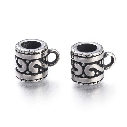 3 Textured Tube Bails, Stainless Steel  - SS081