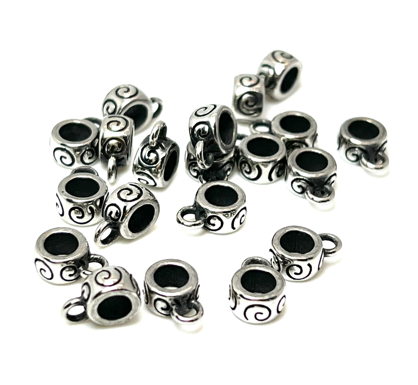 3 Textured Tube Bails, Stainless Steel - SS088