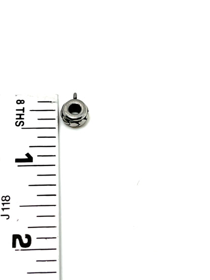 3 Heart Pattern Tube Bails, Stainless Steel - SS085