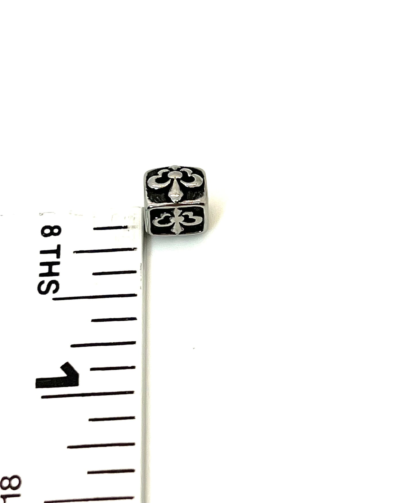 Textured Square Spacer Beads, Stainless Steel - SS057