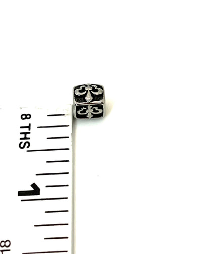 Textured Square Spacer Beads, Stainless Steel - SS057