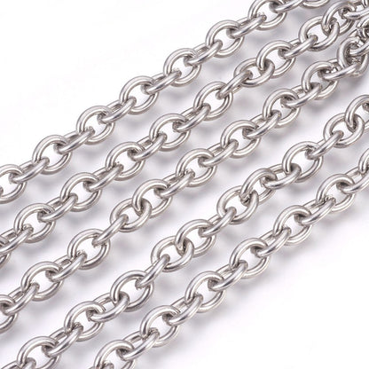 10x8mm Oval Chain, Stainless Steel