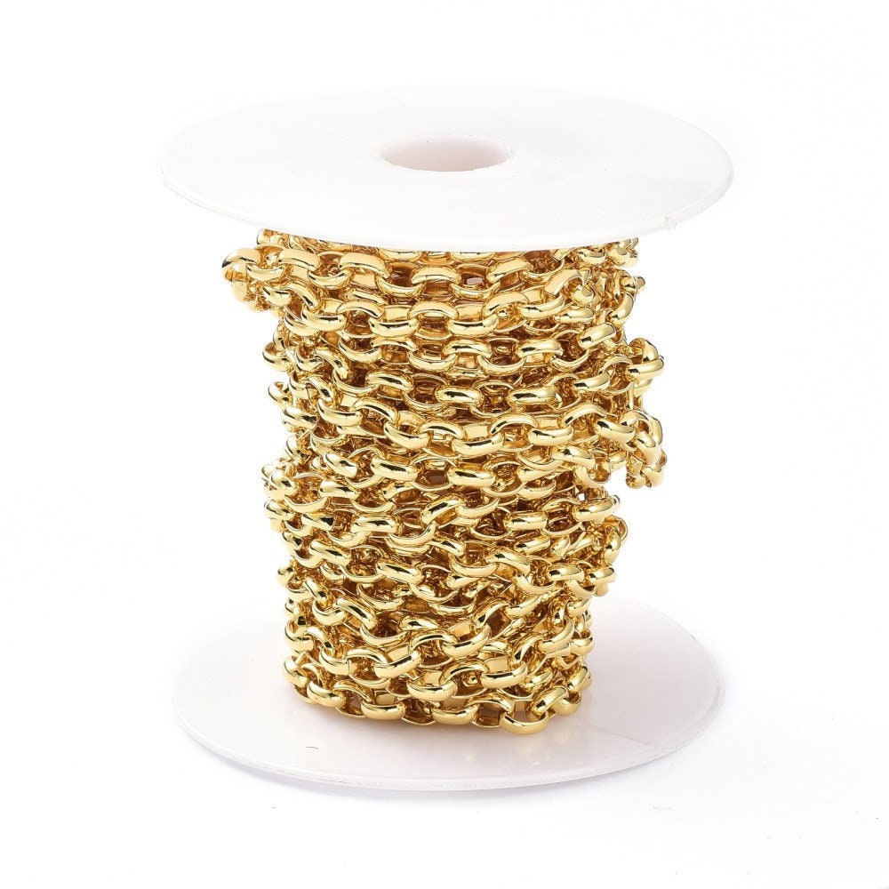 Oval Cable Chain, Shiny 18k Gold Plated - Y139-CH