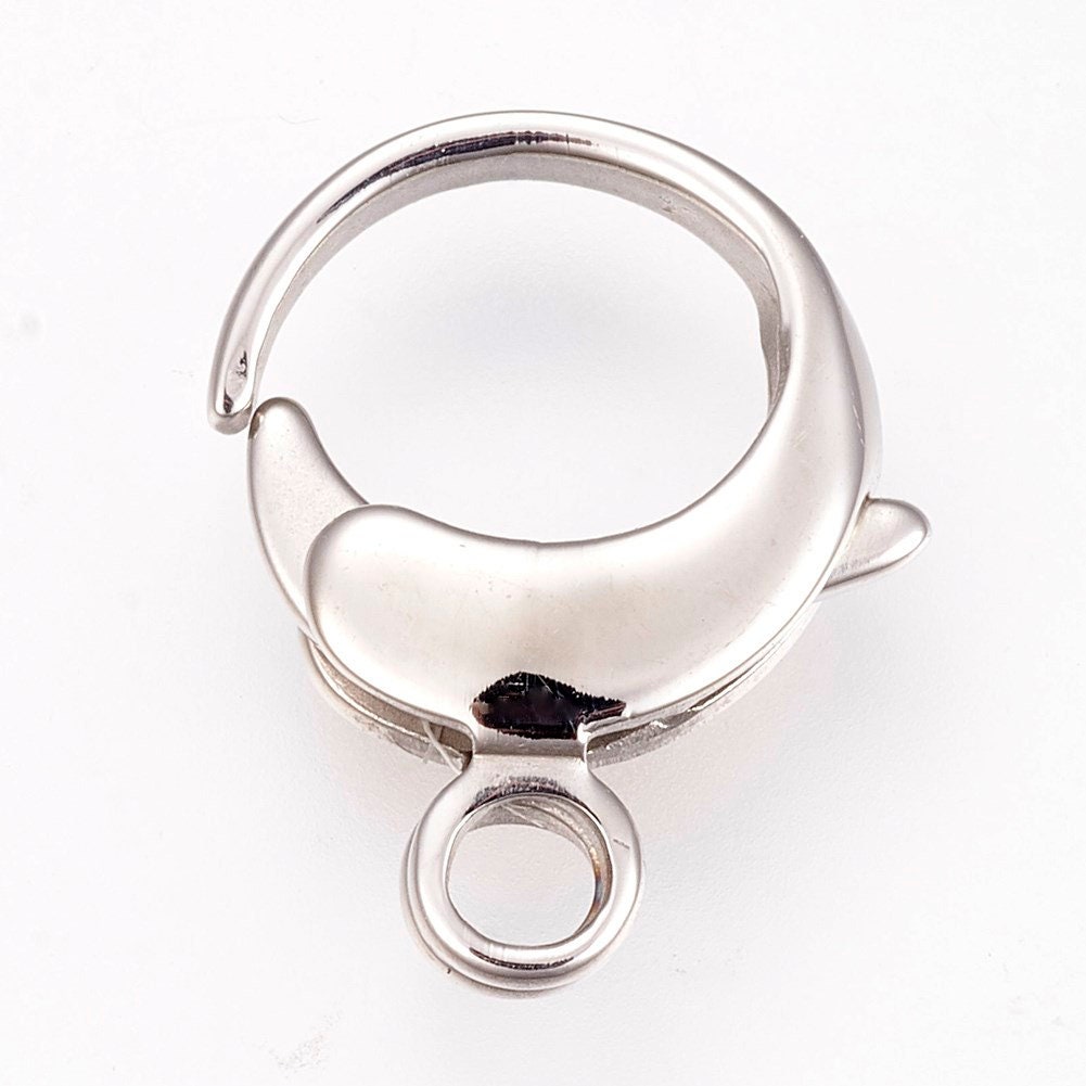 16mm- 5 Lobster Claw Clasps, Stainless Steel - SS066