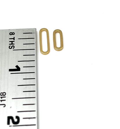 10 Oval Ring Link Connectors, Shiny 18k Gold Plated