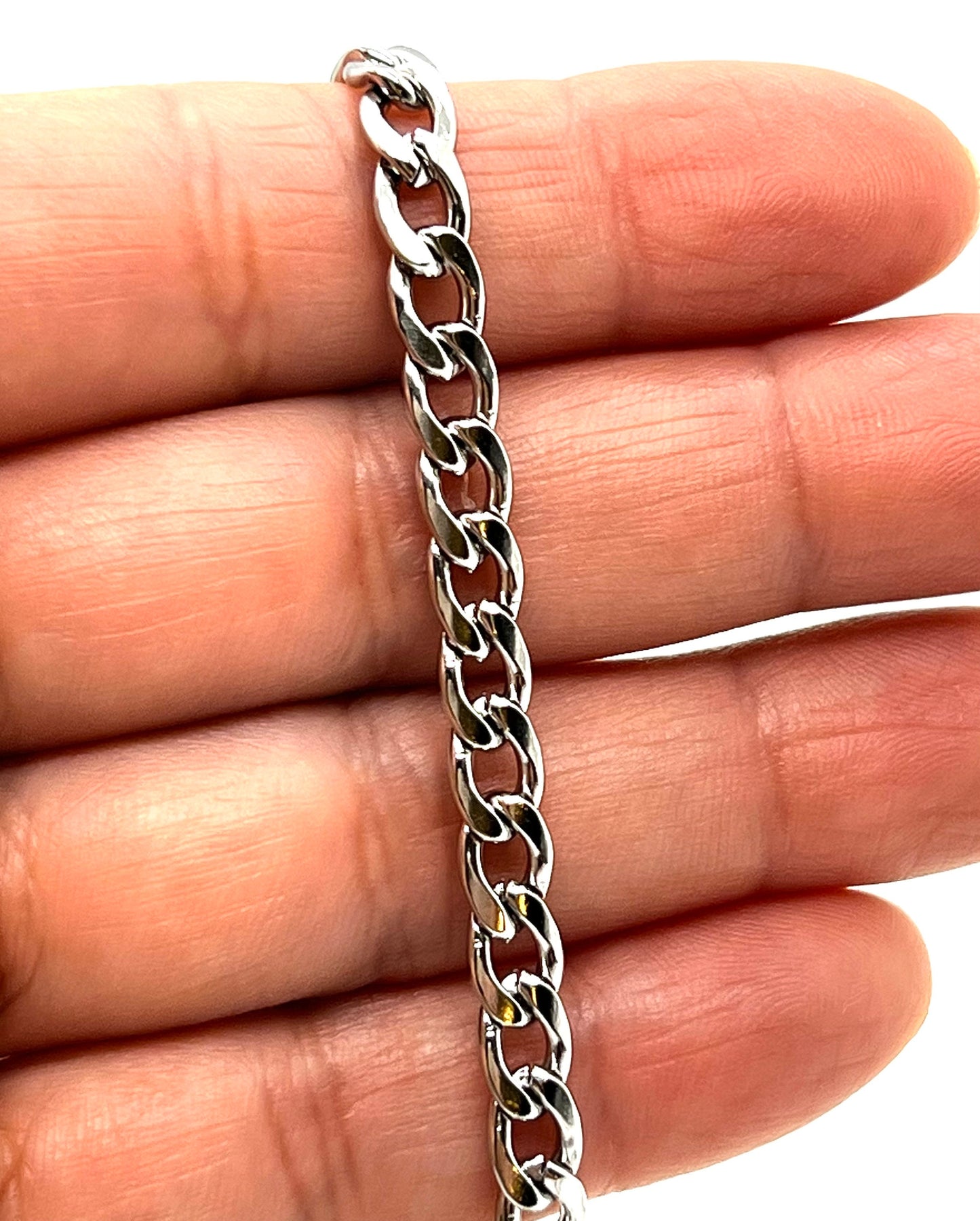 8x5mm Curb Chain, Stainless Steel