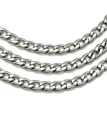 8x5mm Curb Chain, Stainless Steel