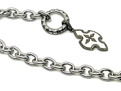 Multi-Use Textured Spring O-Ring Clasp, Stainless Steel - SS062