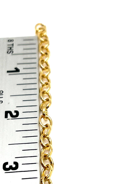 Soldered Oval Cable Chain, Shiny 18k Gold Plated