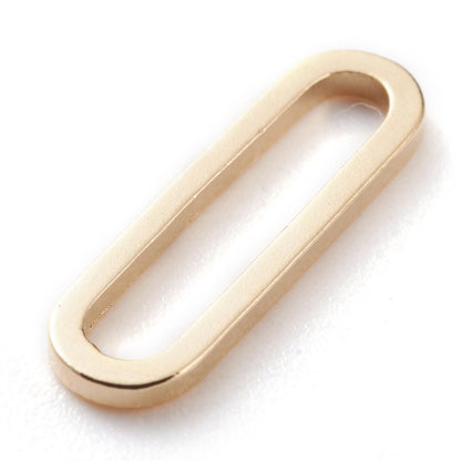 10 Oval Ring Link Connectors, Shiny 18k Gold Plated