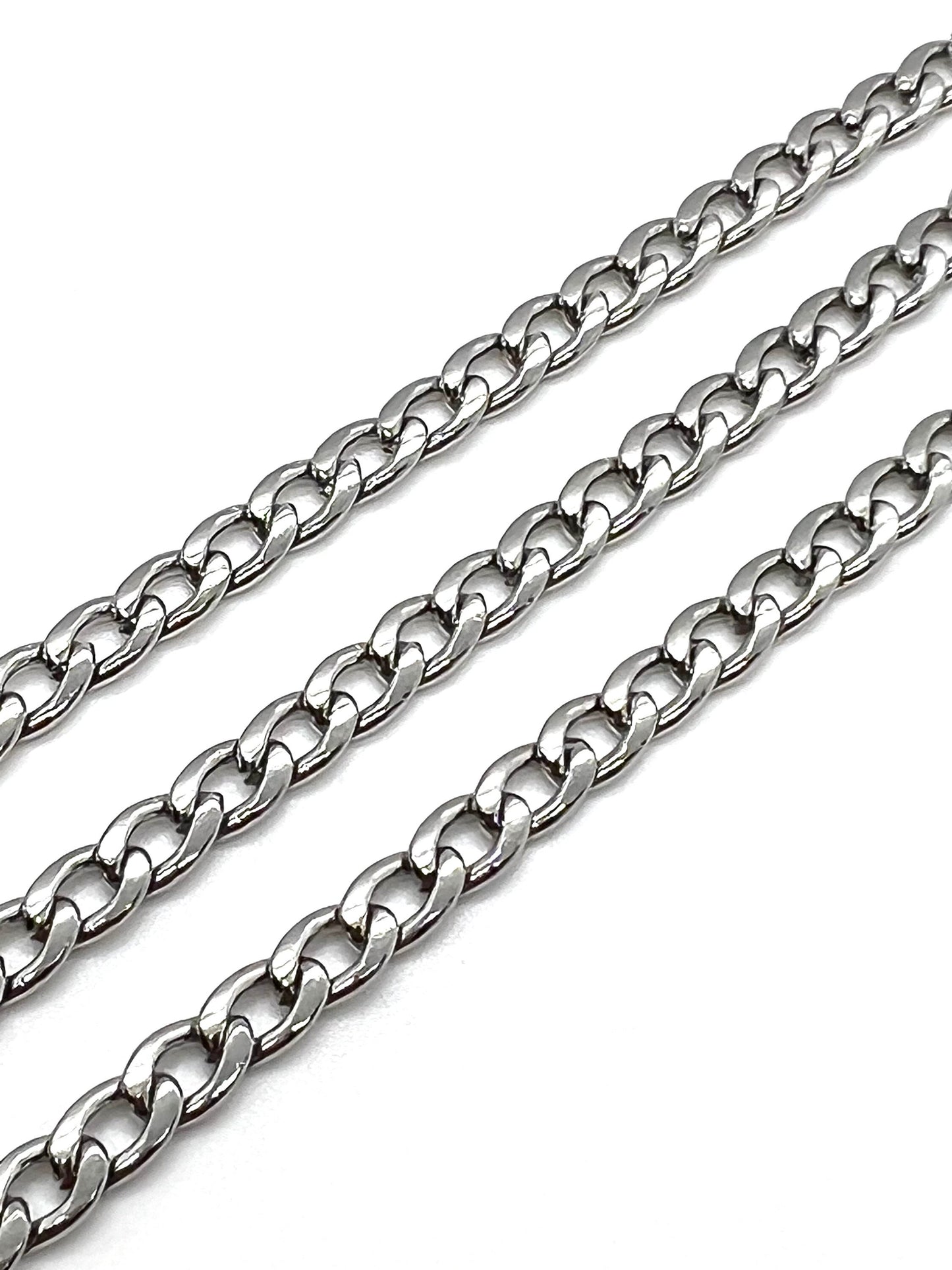 8x5mm Curb Chain, Stainless Steel
