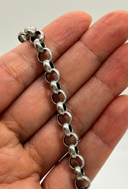 7mm Round Rolo Chain, Antiqued Pewter Plated - P021-CH