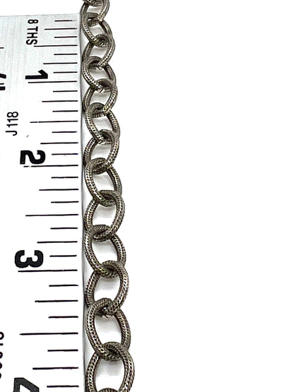 Chaîne Forçat Texturée, Plaqué Étain Vieilli - P017-CH