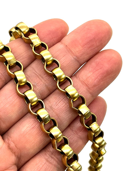 Large Rolo Chain, Antiqued 18k Gold Plated - G093-CH