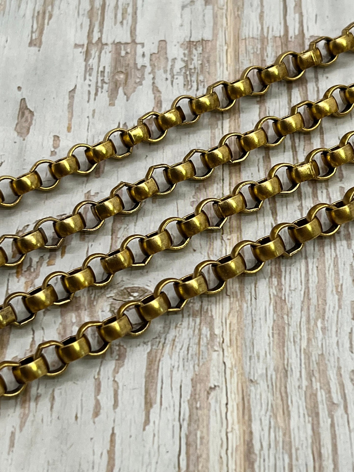 Large Rolo Chain, Antiqued 18k Gold Plated - G093-CH