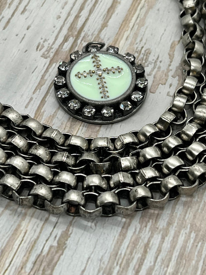 Large Round Link Rolo Chain, Antiqued Pewter Plated - P013-CH
