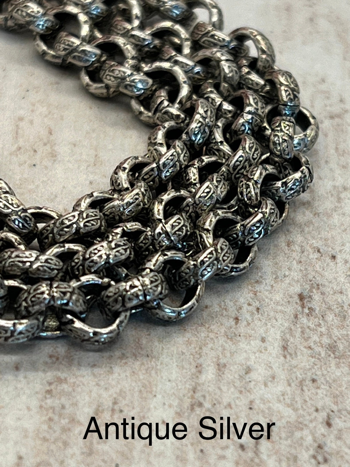 Textured 6mm Rolo Chain, Various Finishes