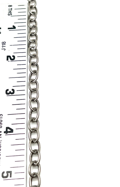 Large 9x6mm Textured Cable Chain, Antiqued Pewter Plated - P033-CH