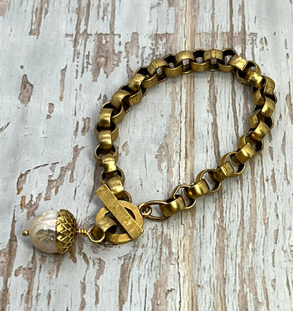 Large Rolo Chain, Antiqued 18k Gold Plated - G093-CH