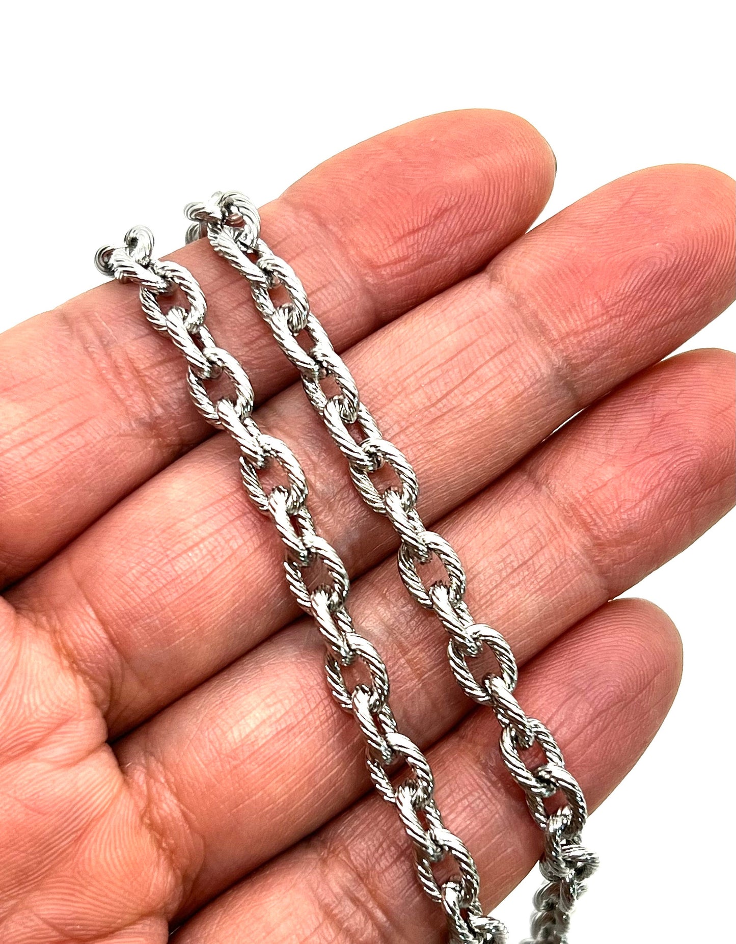 Textured Cable Chain, Stainless Steel