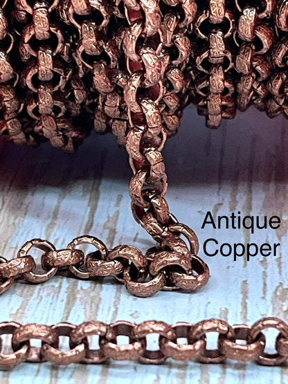 Textured 6mm Rolo Chain, Various Finishes
