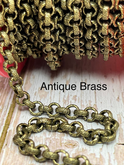 Textured 6mm Rolo Chain, Various Finishes