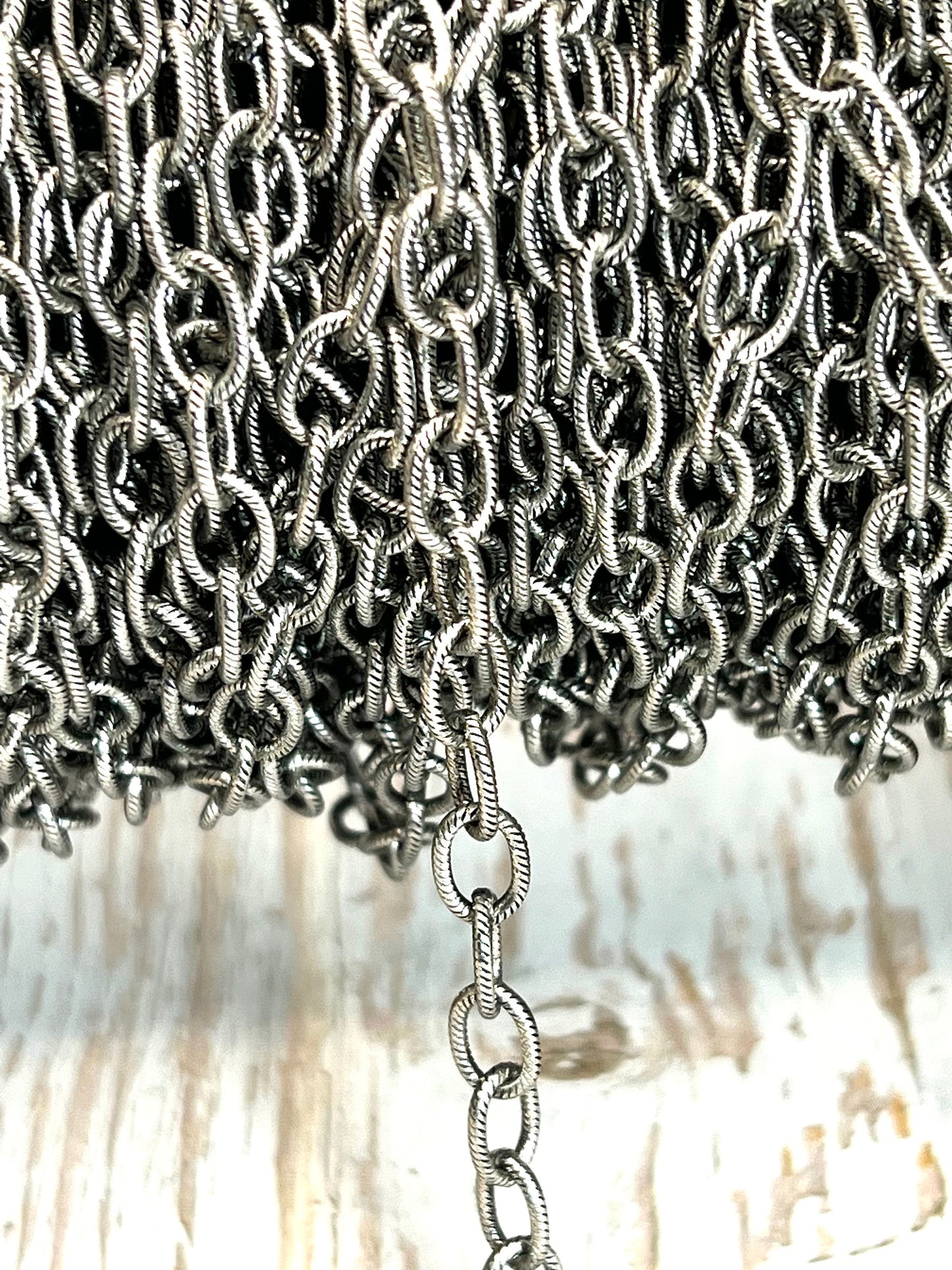 Large 9x6mm Textured Cable Chain, Antiqued Pewter Plated - P033-CH