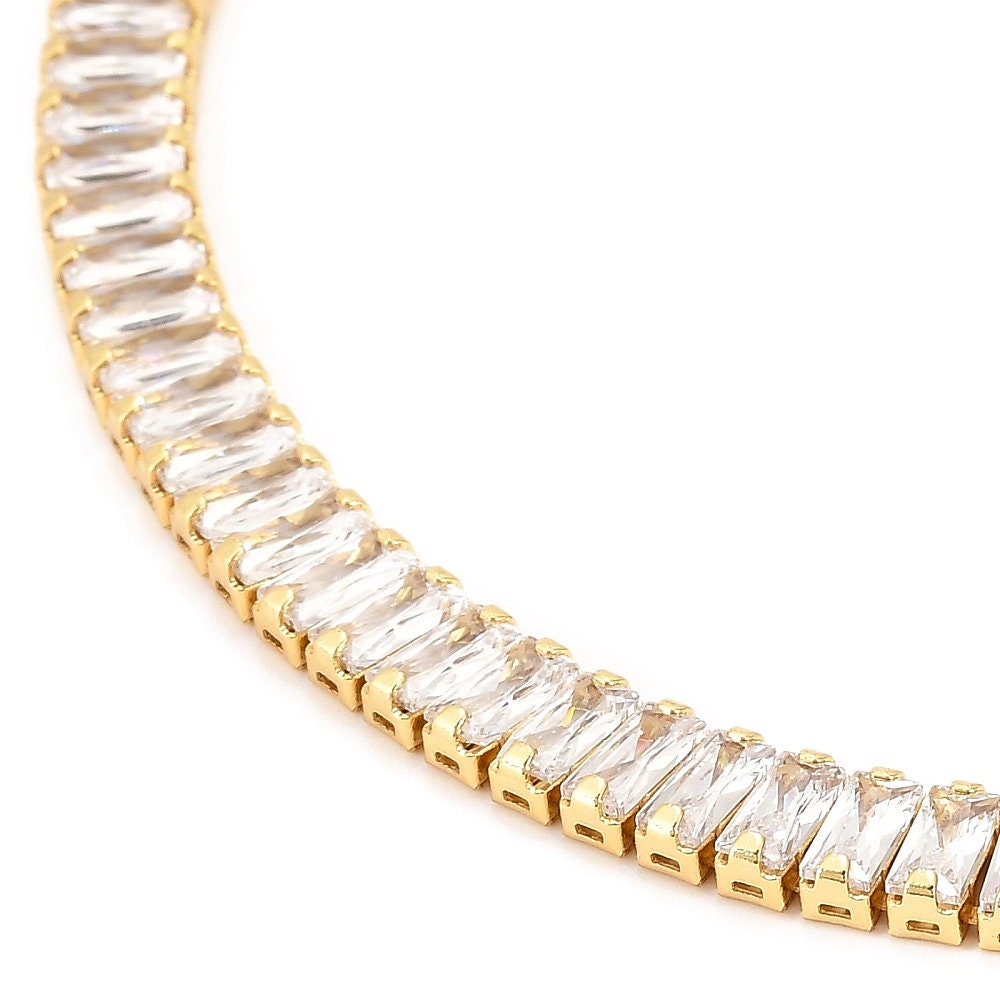 Micro Pave Link Chain, 18k Gold Plated