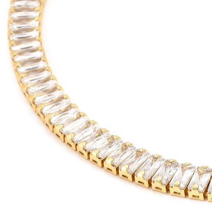 Micro Pave Link Chain, 18k Gold Plated