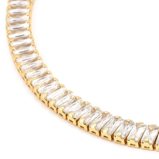 Micro Pave Link Chain, 18k Gold Plated